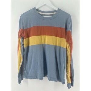 Camp Collection Sz L Rainbow Stripe Long Sleeve Festival Retro Pride 70s CC10